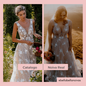 Foto do vestido no catálogo x foto do vestido no casamento!