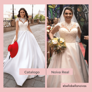 Foto do vestido no catálogo x foto do vestido no casamento!